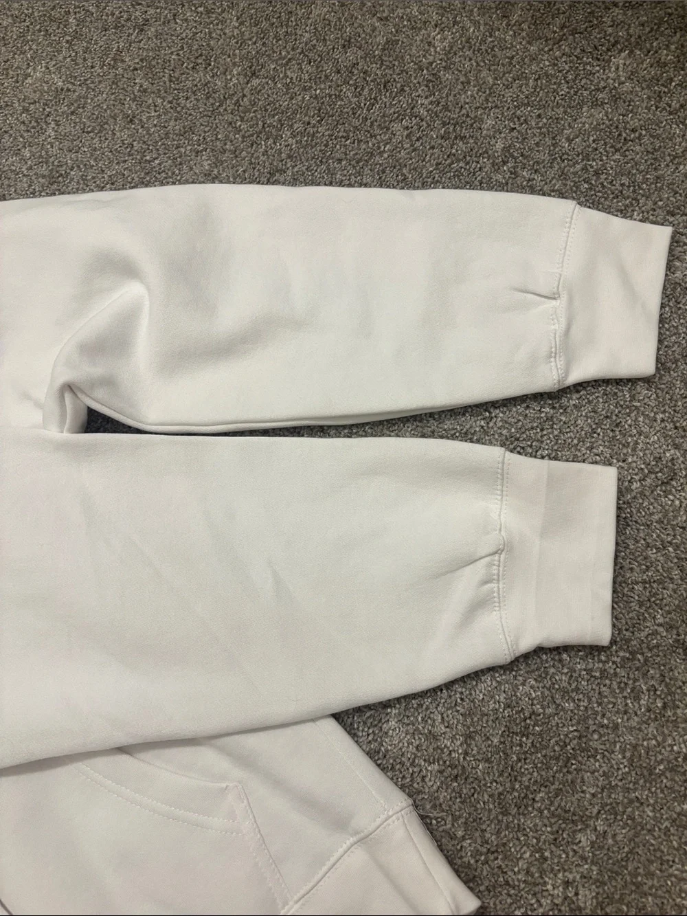 Ford White Crewneck Hoodie with Blue Logo